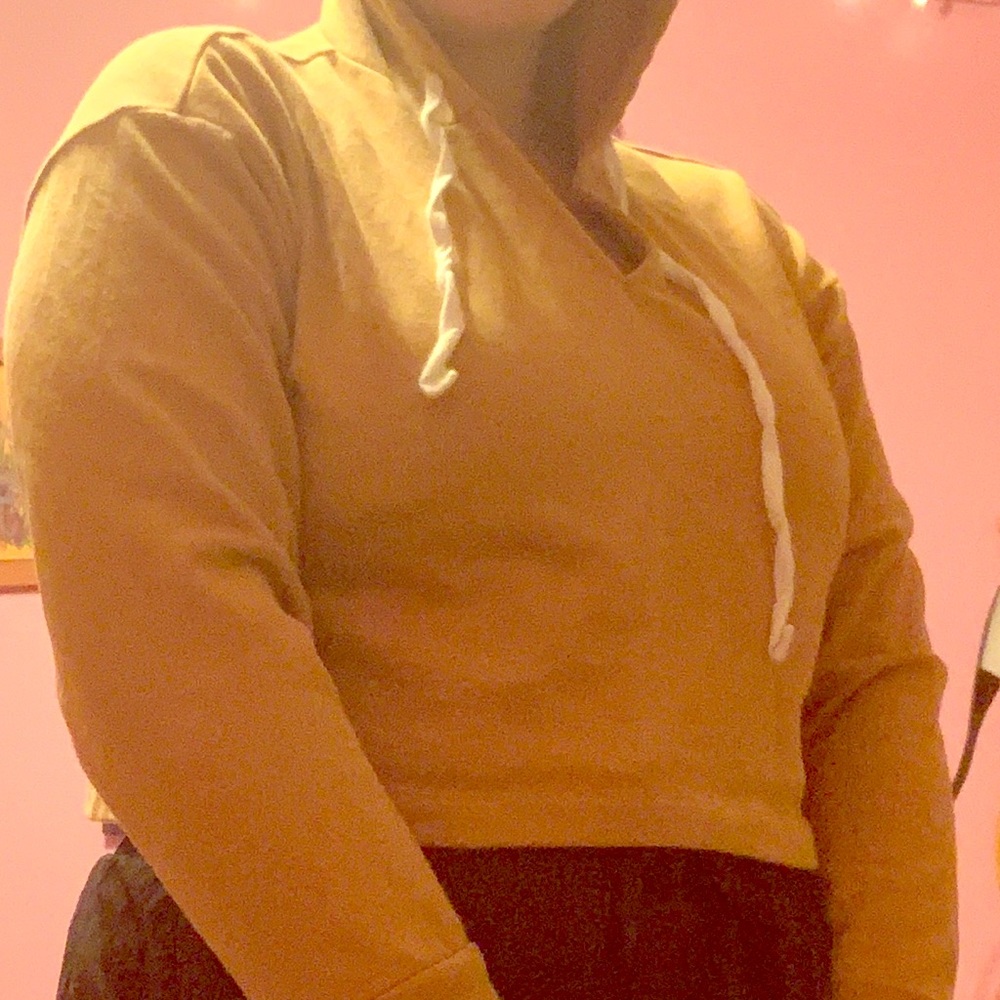 Yellow crop hoodie